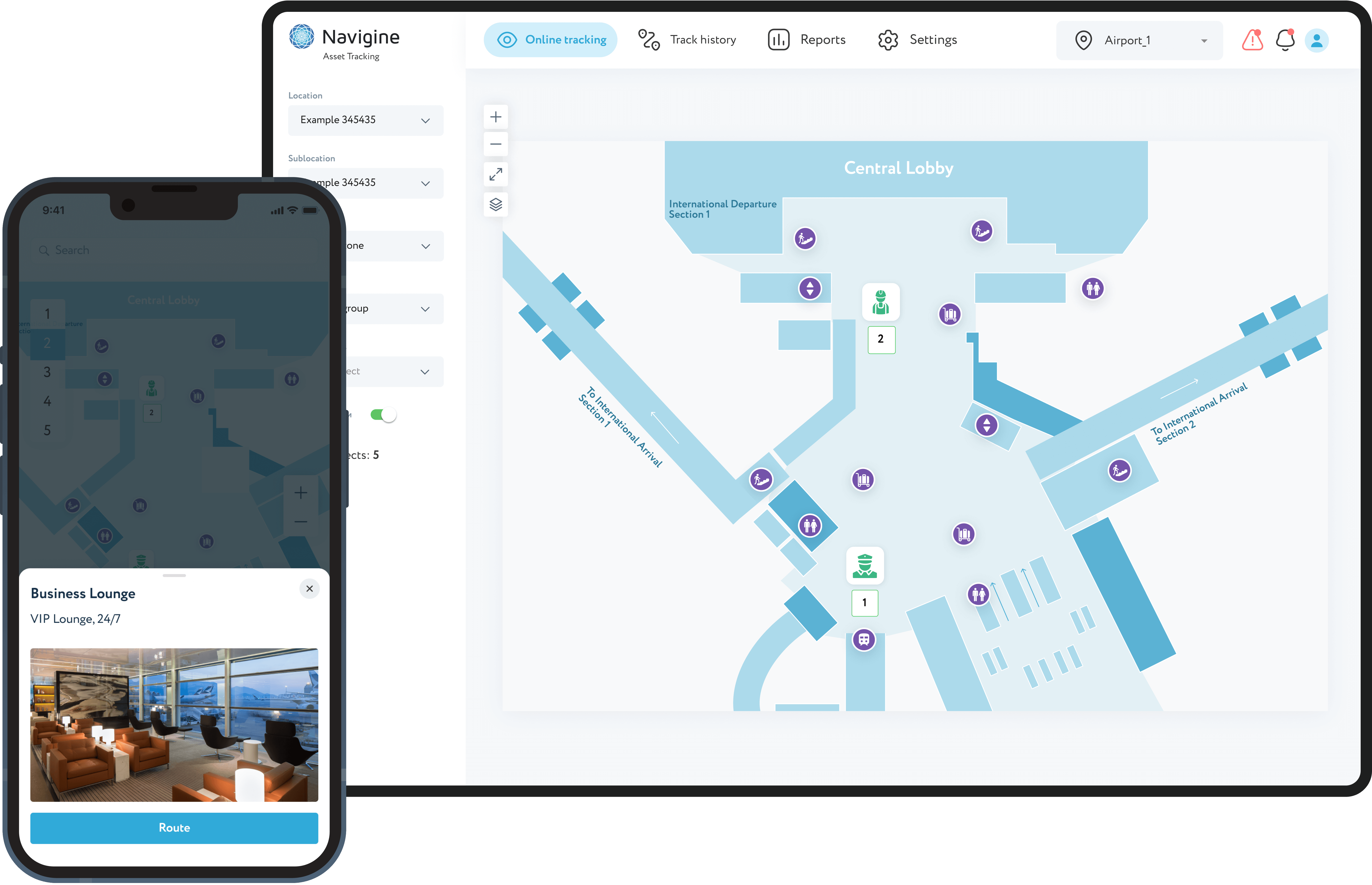 Интерфейс системы навигации для аэропорта