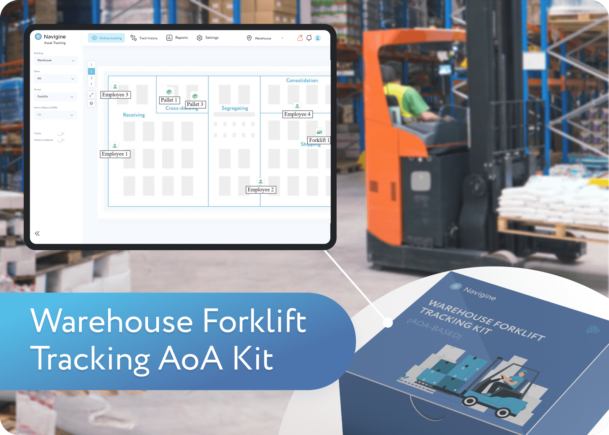 Warehouse Forklift Tracking AoA Kit